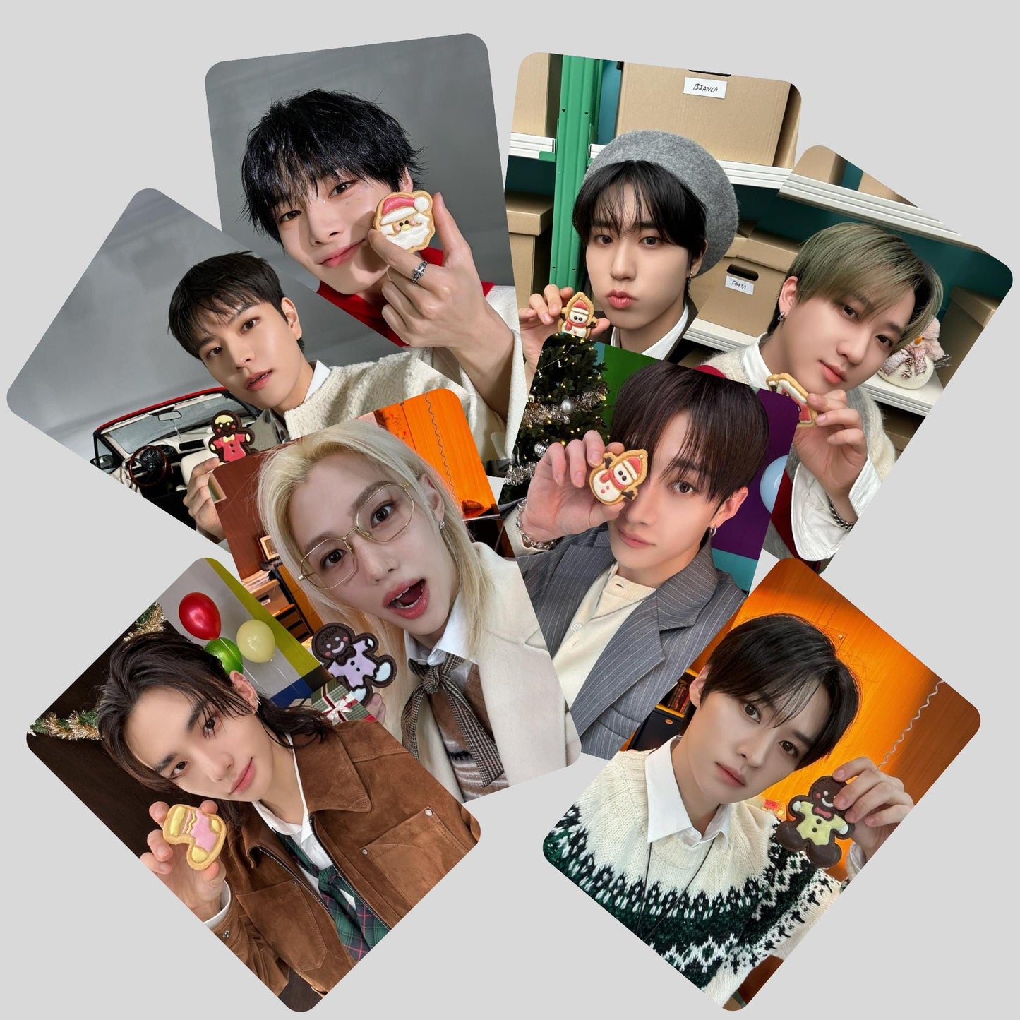 Stray Kids SKZ Santa Christmas Cookie Photocards