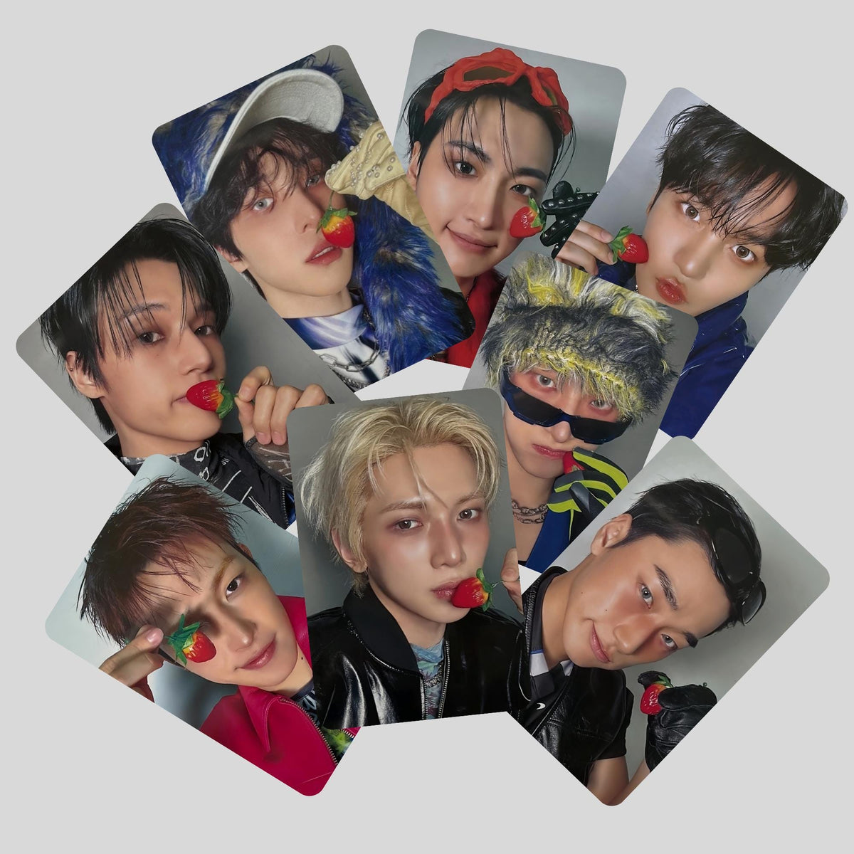 Ateez Golden Hour Pt 5 Fan Sign Photocards Strawberry Vers