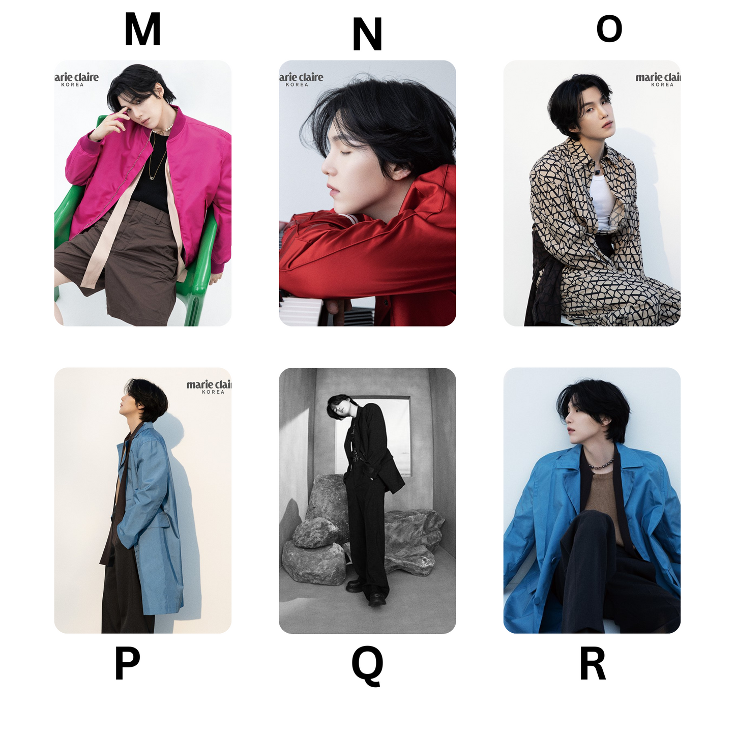 BTS Suga Marie Claire Photocards