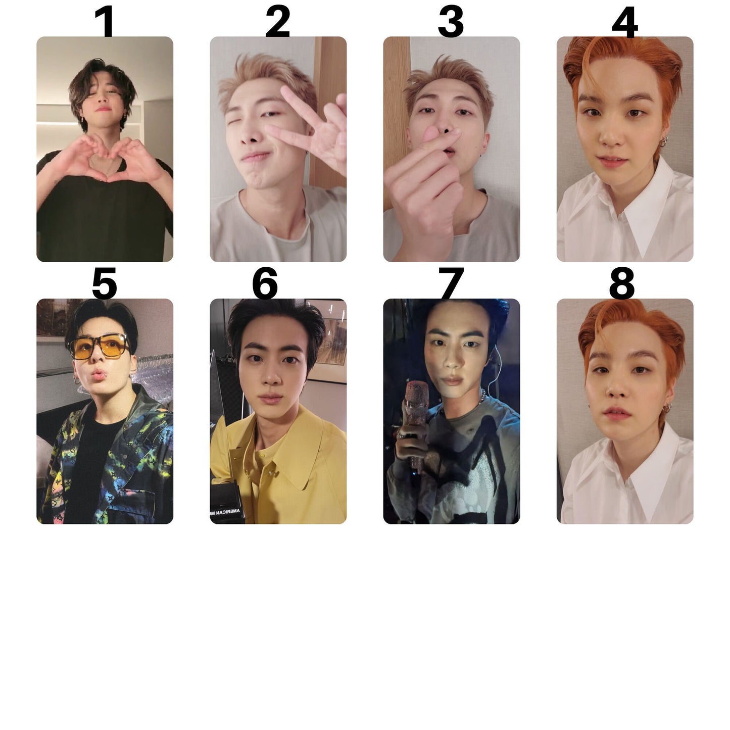 BTS at AMAs 2021 OT7 Selcas Photocards and Postcards