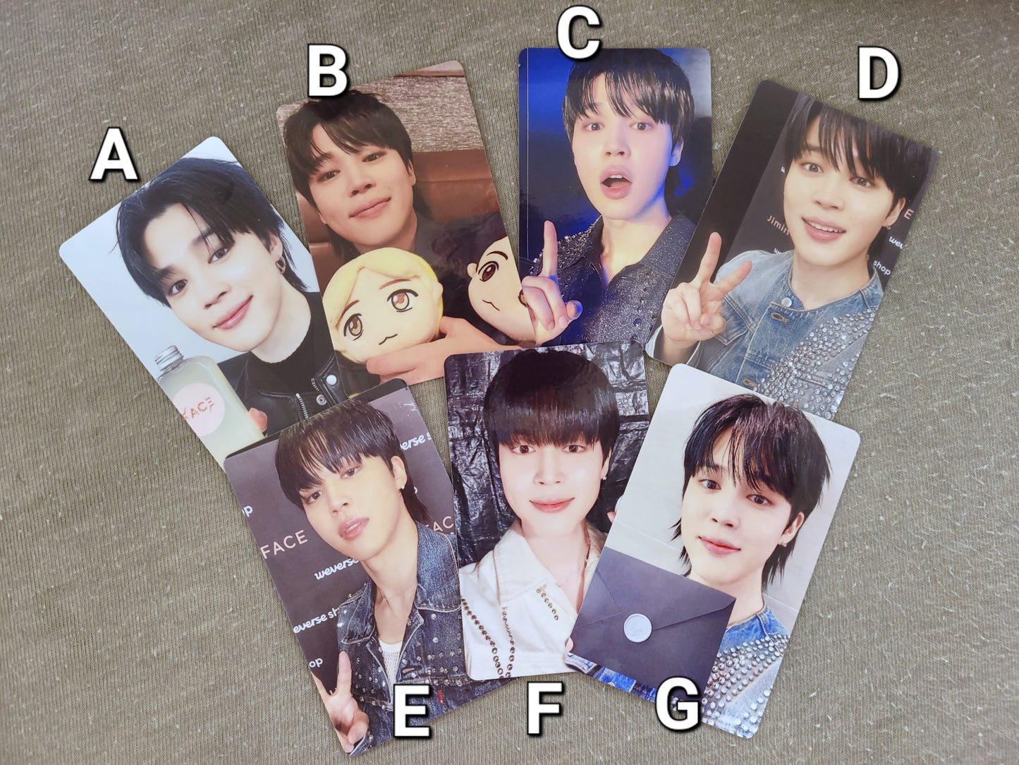 BTS Jimin Face Selfie Photocards