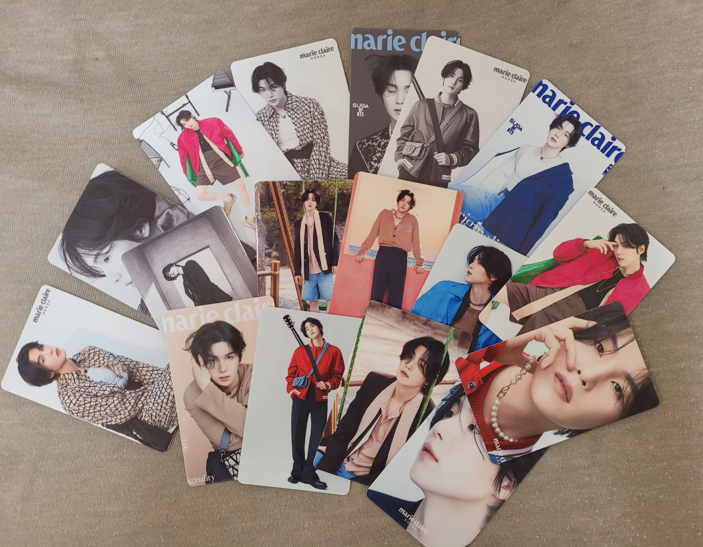 BTS Suga Marie Claire Photocards