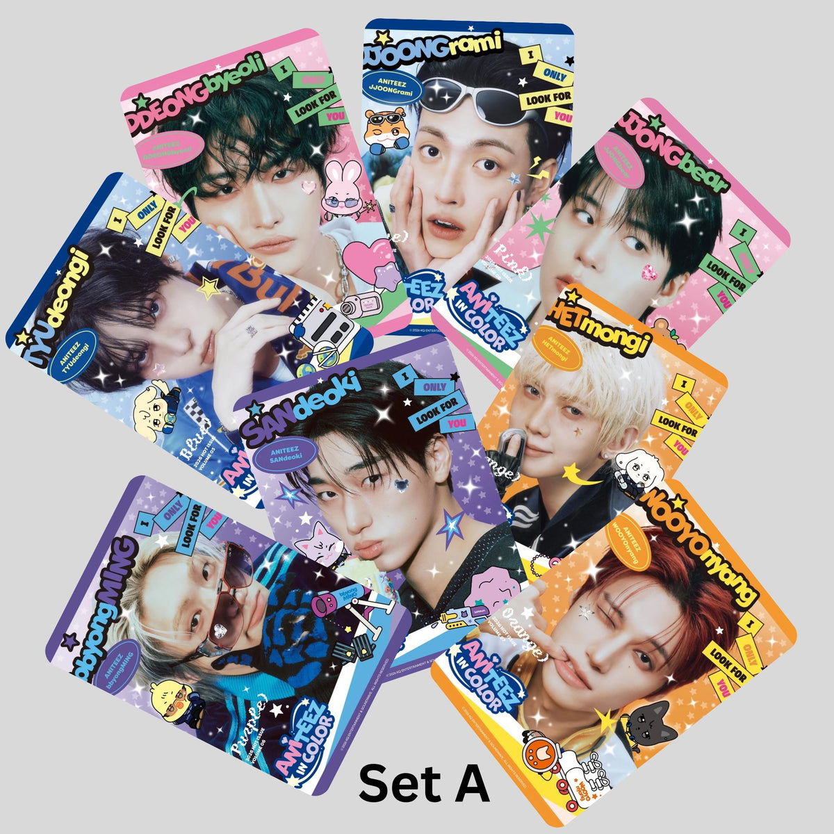 Ateez Aniteez in Color Concept Photocards Set