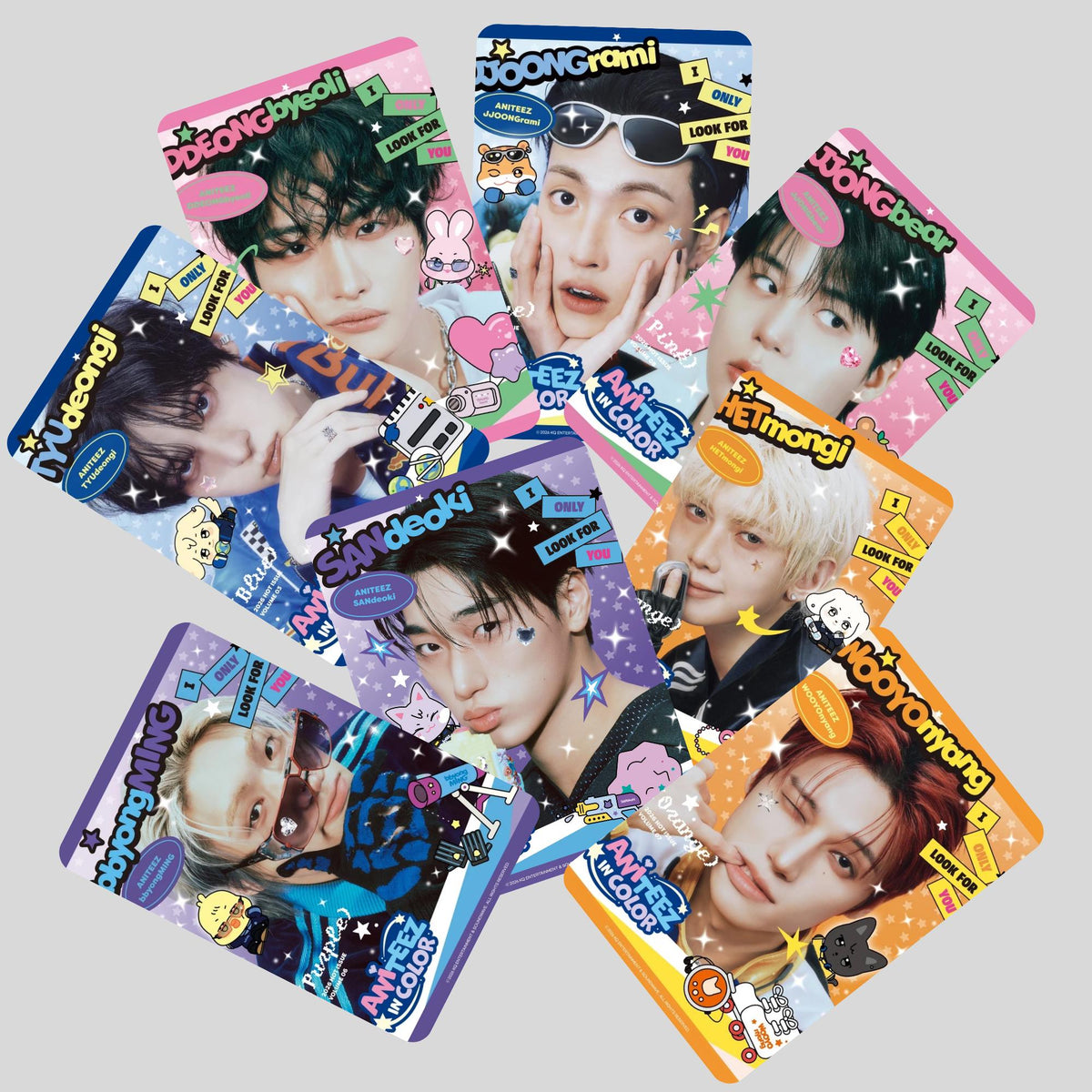 Ateez Aniteez in Color Concept Photocards Set