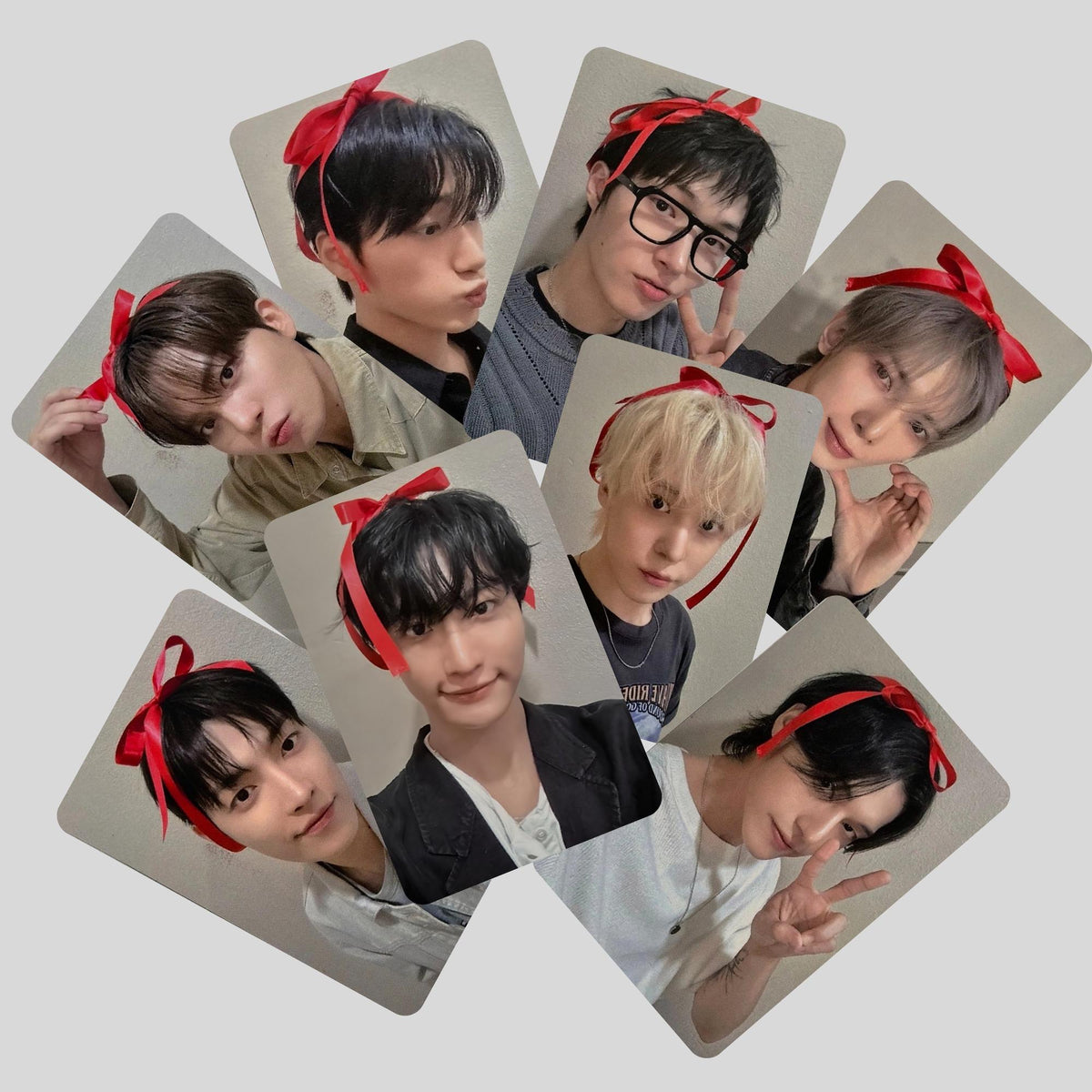 Ateez Golden Hour Pt 5 Luckydraw Red Bow Photocards and Unit