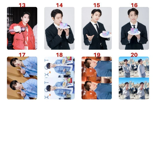 BTS Photocards Pack Of 16 (14 Individual & 2 Group), BTS All Member  Photocard Pack, For BTS ARMY, BTS Merch
